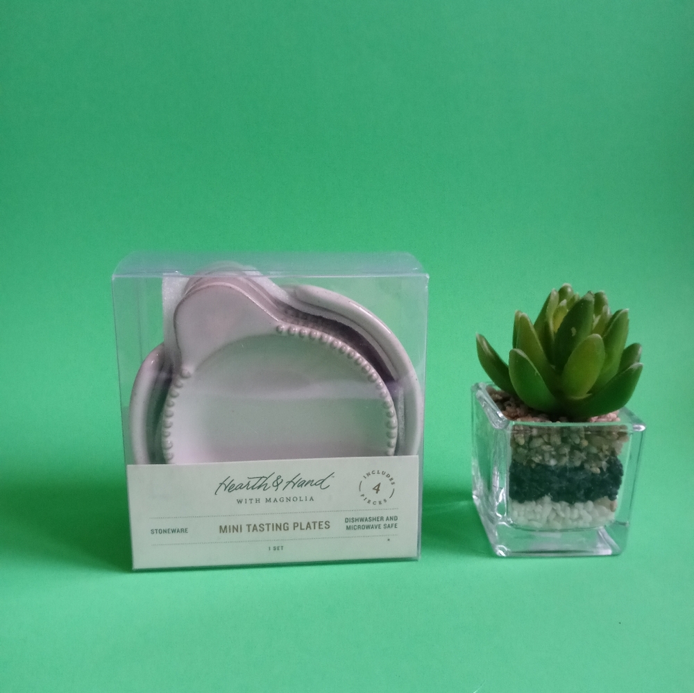 Hearth and hands with magnolia, tasting mini plates, ceramic